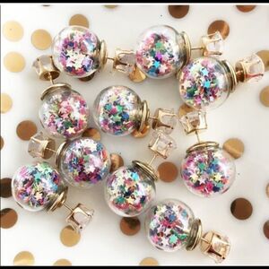 Double Sided Confetti Star Earrings